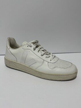 Veja Men's V10 White Lace-Up Sneakers, Size 12 M